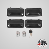 Exterior door handle w/Lock cylinder & keys for chevy C1500 C2500 C3500 K1500 K2500 K3500 GMC yukon Front/Rear left & right