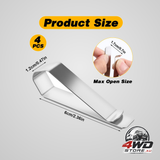 4 Pack car sun visor photo clips, stainless steel sun visor clips for car with adhesive clip mounting kit for custom