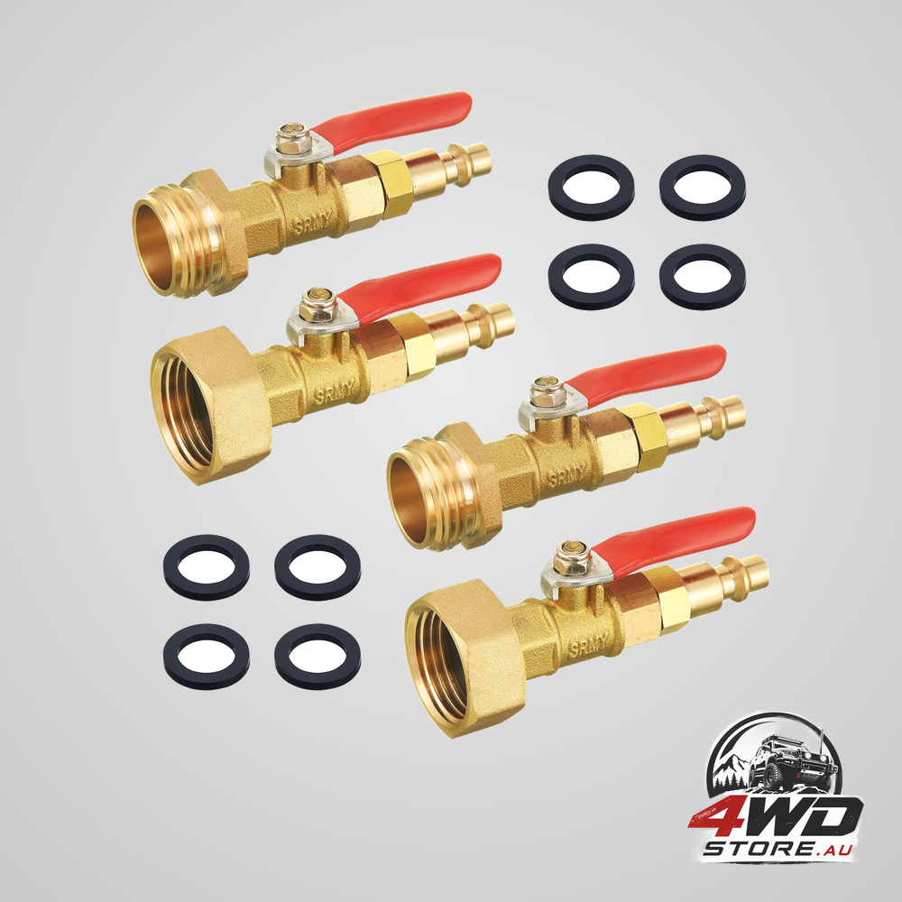RV winterize blowout adapter kit 4 PCS with 1/4 quick connect plug and 3/4 garden water hose threading, winterize quick