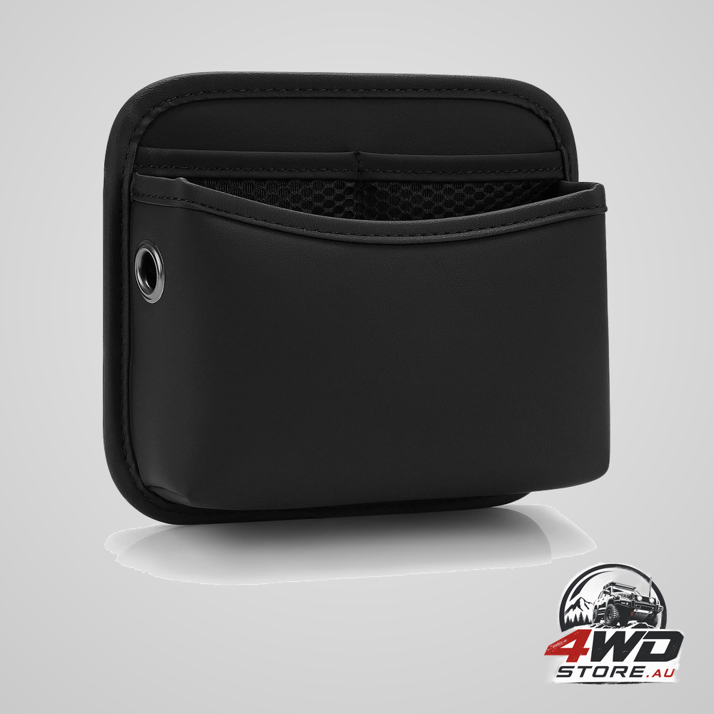 Car seat side pocket organizer, PU leather pouch bag for car seat, door, window, console, registration wallet cards trash