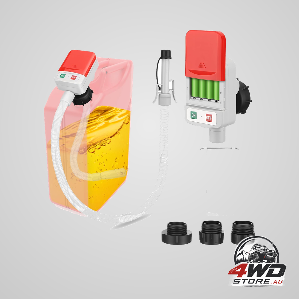 Fuel transfer pump with auto-stop sensor -3.2 GPM, 3 tank adapters, 51 hose portable fuel pump battery operated liquid pump