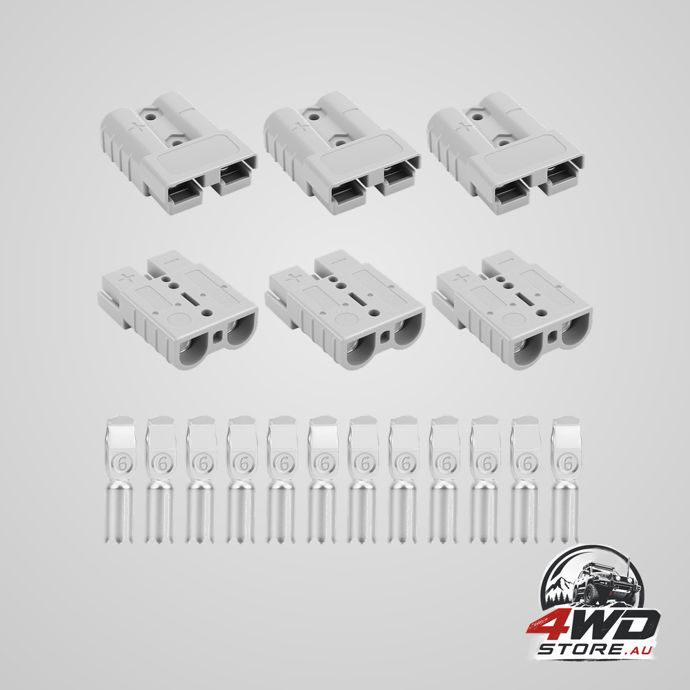 50A-600V battery quick Connect/Disconnect with 7/8/10/12 AWG, 6PCS jumper cable plug connector, compatible with anderson