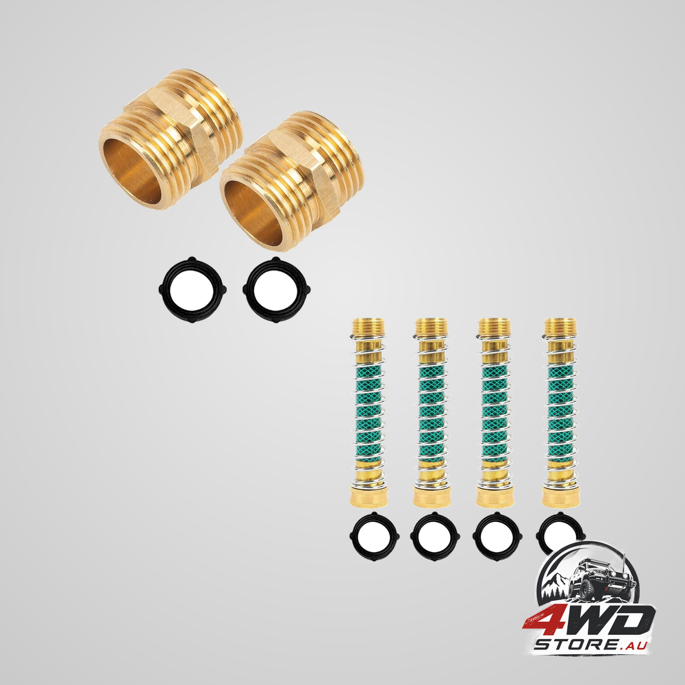 Garden hose adapter + hose protector