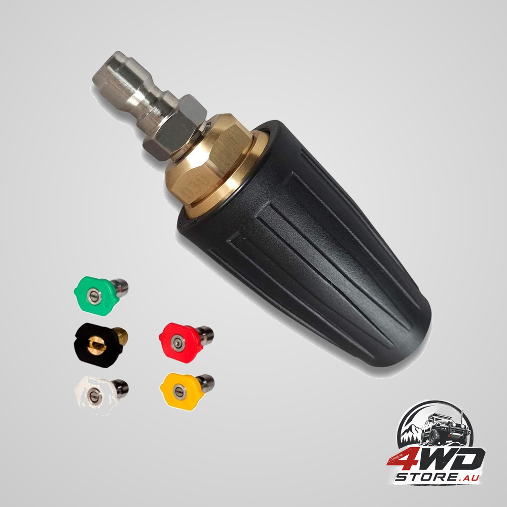 4000 PSI rotating turbo nozzle set, 1/4 inch, with 5 tips for pressure washer, orifice 3.0