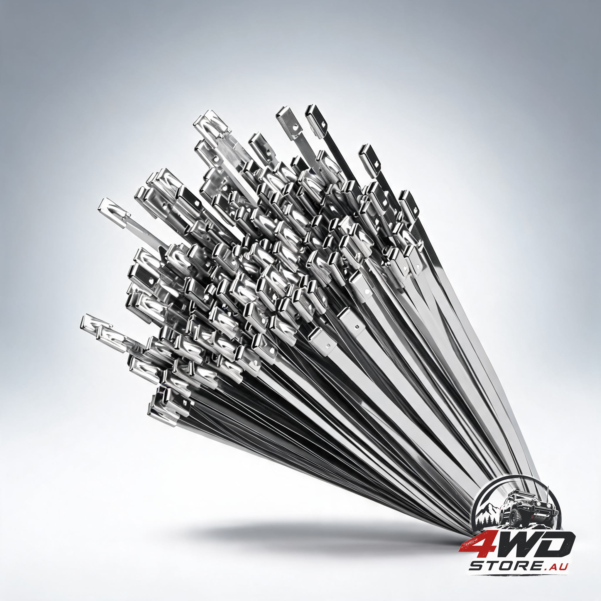 11.8 Inch metal zip ties (200 pack), 304 stainless steel heavy duty zip ties, 300lbs tensile strength, Multi-Purpose