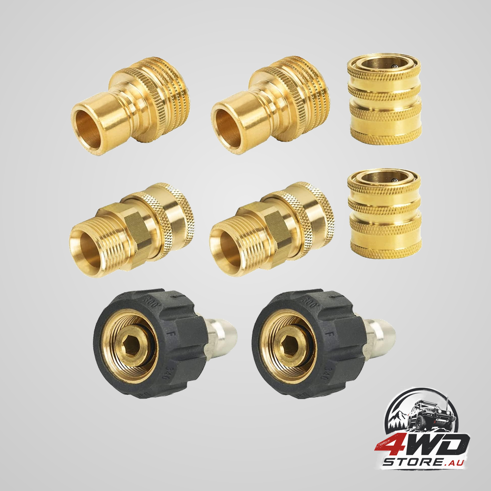 Pressure washer adapter set, quick disconnect kit with M22 metric male thread quick connector, M22 swivel to 3/8'' quick