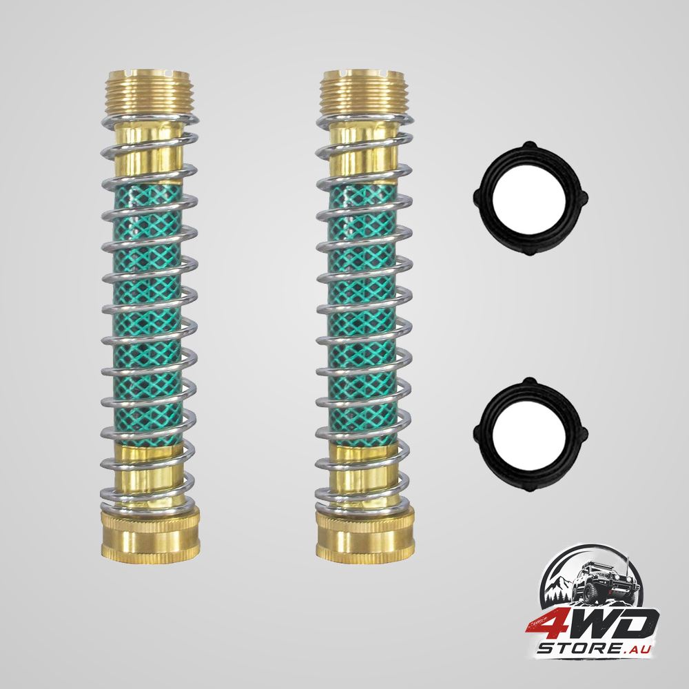 Garden hose protector, hose extension adapter with coil spring, 2 pack