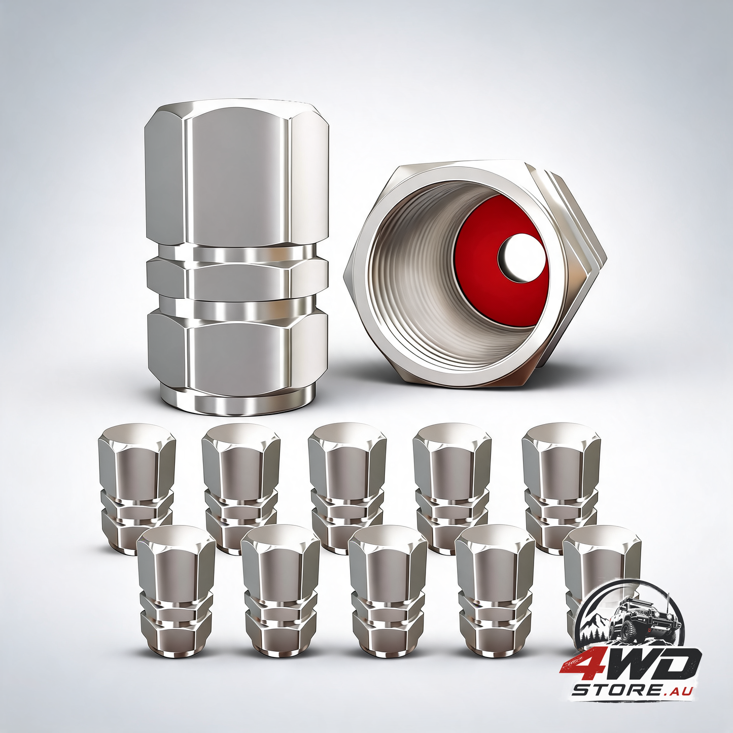 Tyre valve caps (12 pack) Heavy-Duty stem covers | dust proof, with o rubber seal | hexagon design | outdoor, All-Weather