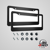 2PCS matte black license plate frames, 2 holes universal car license plate holder with screws