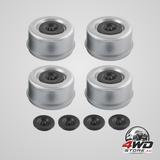 4Pcs 2.72 trailer axle wheel hub and bearing dust cap with extra 4 rubber plugs for most 7000-8000 lb wheel hubs trailer