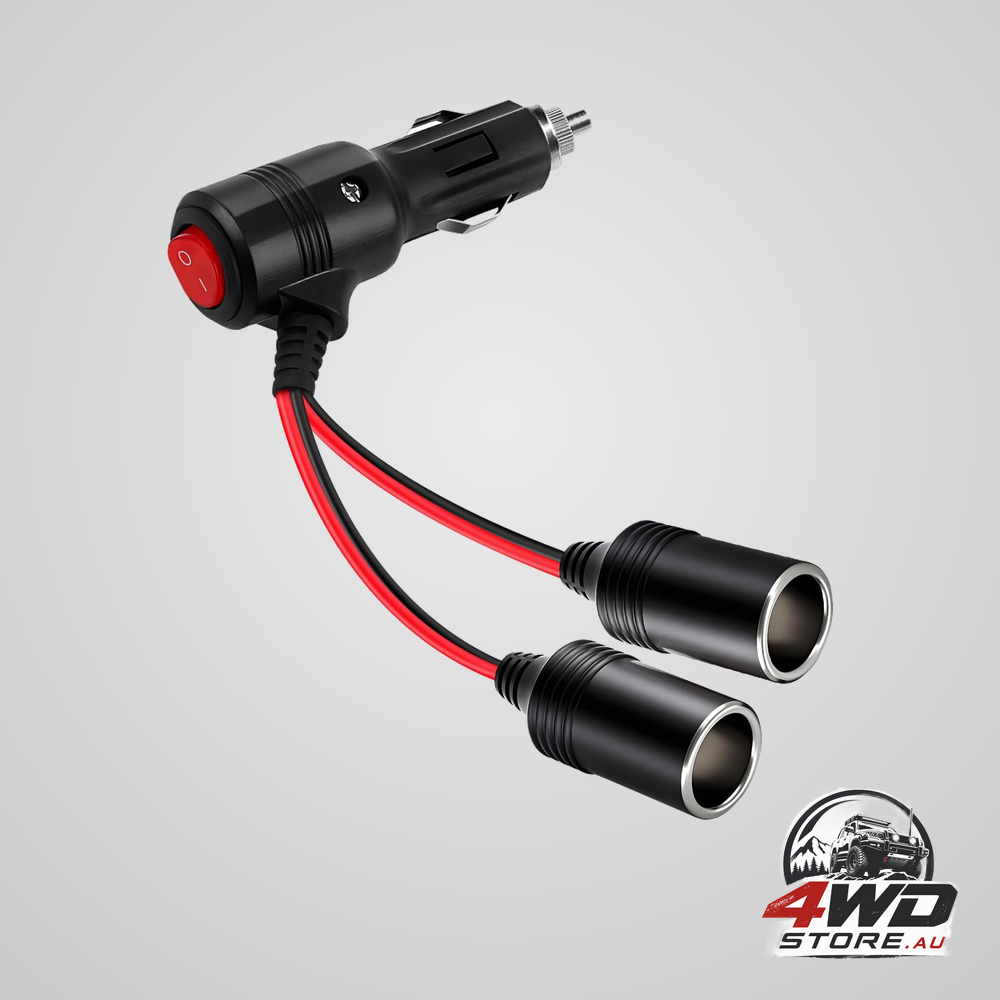 Car cigarette lighter Splitter,2-Socket cigarette lighter adapter extension plug cord power charger port for DC 12V 24V car