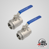2Pcs 316 stainless steel 1.5 full port ball valve with heavy duty blue vinyl insulation handle, NPT female x female
