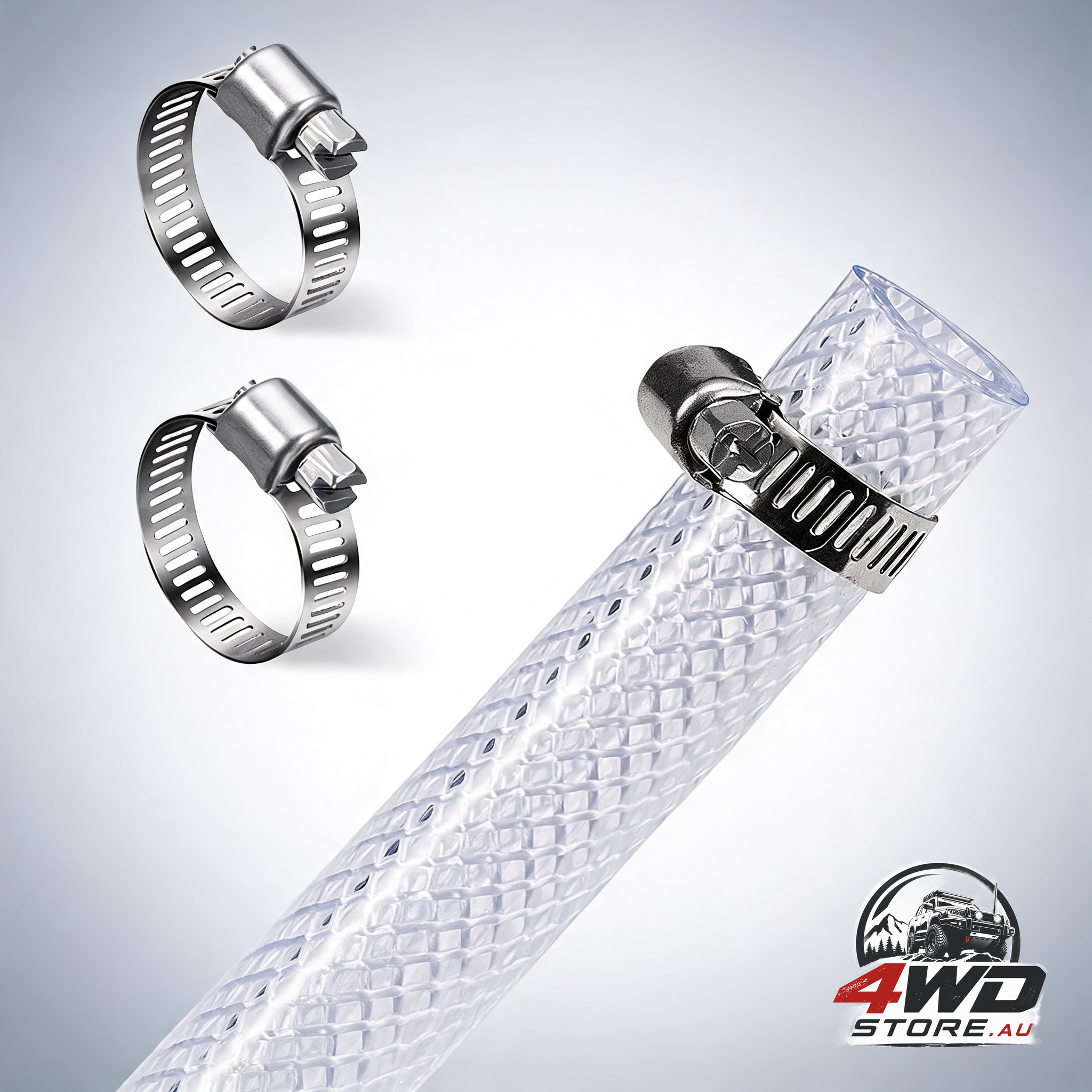 1/2 ID - 50 ft heavy duty braided clear plastic vinyl tubing, flexible high pressure reinforced PVC plastic tube hose
