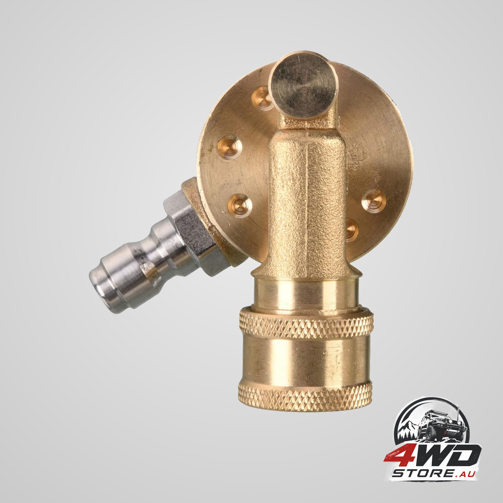 Pivoting coupler for pressure washer tips, gutter cleaner attachment, 1/4 inch quick disconnect, 240 degree, 4500 PSI