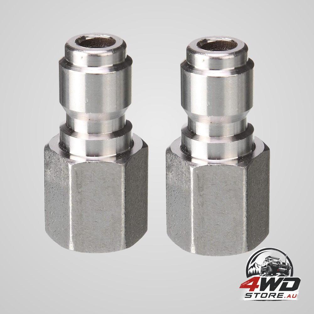Pressure washer coupler, 1/4 inch quick connect plug to 1/4 inch female NPT fitting, 5000 PSI, 2-Pack