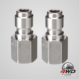 Pressure washer coupler, 1/4 inch quick connect plug to 1/4 inch female NPT fitting, 5000 PSI, 2-Pack
