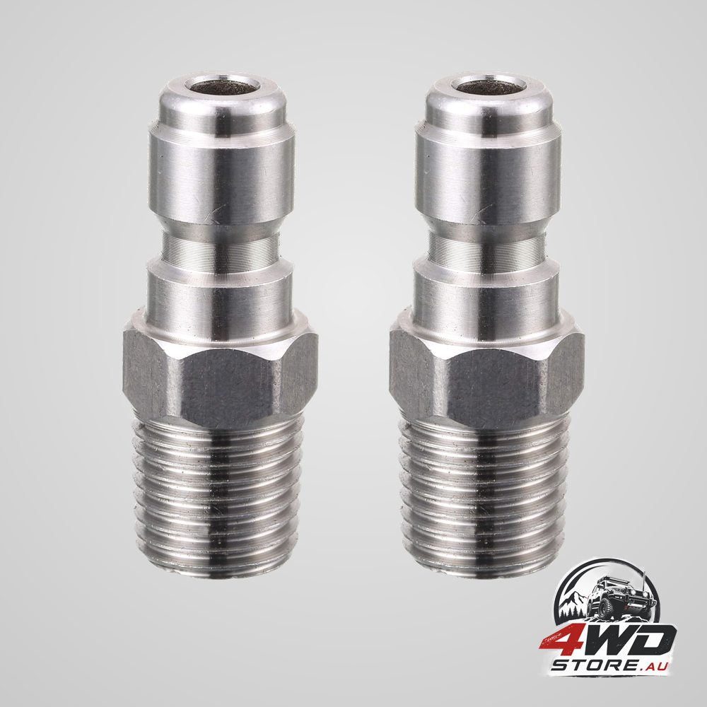 Pressure washer coupler, quick connect plug, 1/4 inch male NPT fitting, 5000 PSI, 2-Pack