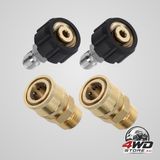 Pressure washer adapter set, M22 15mm female to M22 male quick connect, 5000 PSI, 4 pcs
