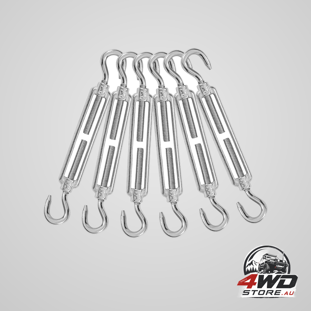 6 pack M6 hook and hook 304 stainless steel turnbuckles for cable railing, heavy duty