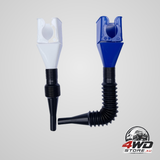 Retractable automotive fuel funnels for oil, water, petrol and coolant, 2 pack
