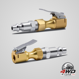 Brass closed flow tyre air chuck, heavy duty lock-on inflator chuck with clip