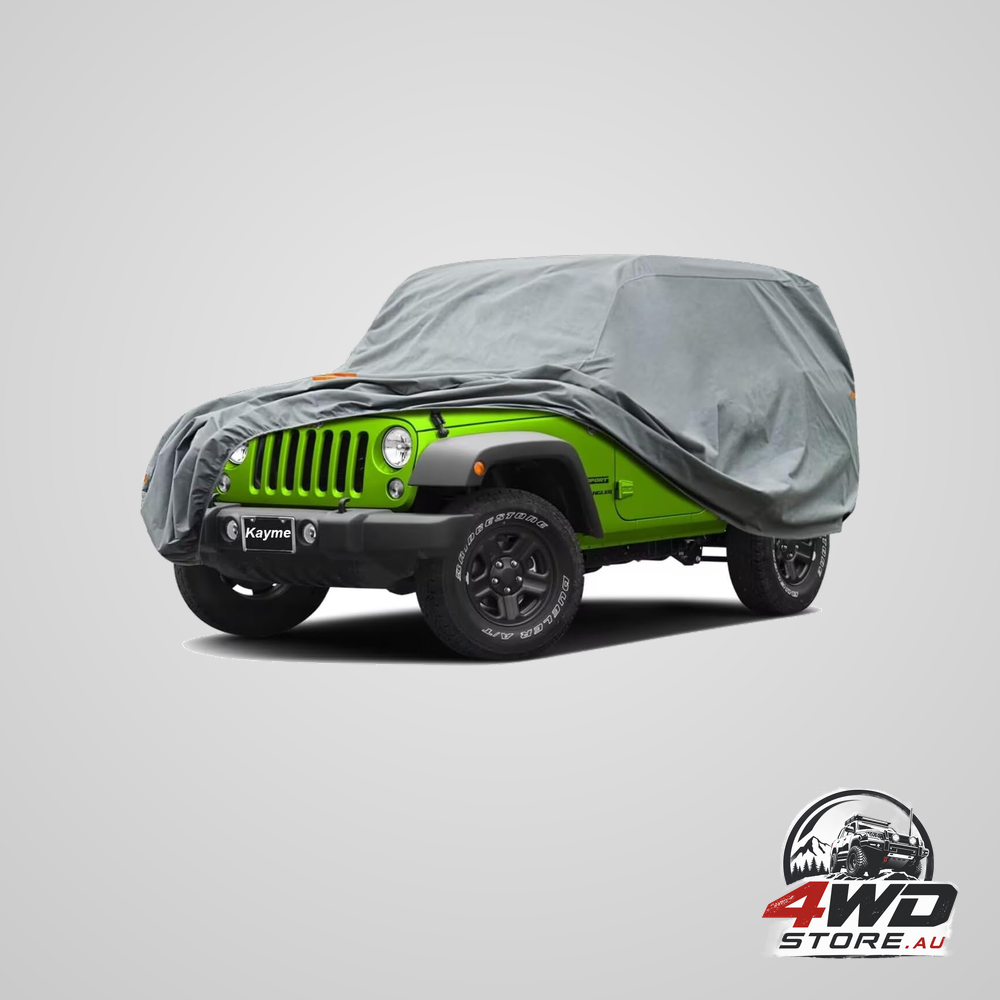 Heavy duty waterproof car cover for Jeep Wrangler 2 door CJ YJ JK JL, all weather