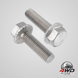M8-1.25 x 25mm flanged hex head bolts, 304 stainless steel, fully threaded, 23 pack