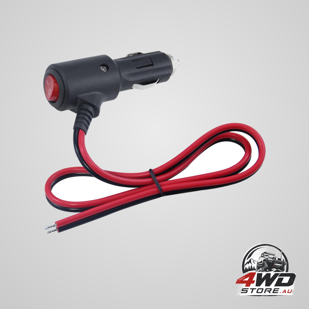 12V fused cigarette lighter male plug with on off switch, 2ft 15amp with LED lights