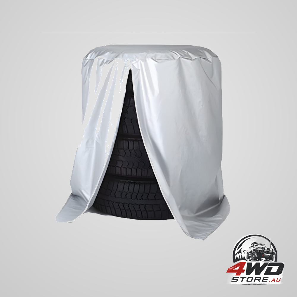 4 piece silver waterproof car tyre covers for winter and summer, 73cm x 110cm
