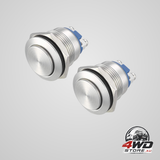 19mm momentary push button switch, waterproof stainless steel, 250V 5A, 2 pack