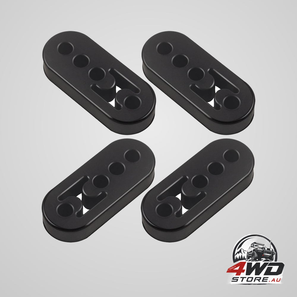 Rubber exhaust hangers, 4 pack adjustable muffler hanger with 4 holes, universal