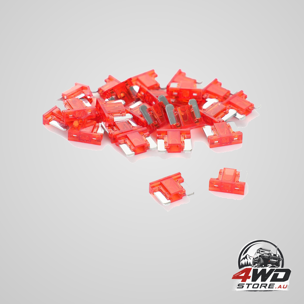 25 pack 10 amp low profile mini car fuses, 10A automotive blade fuse for car and RV