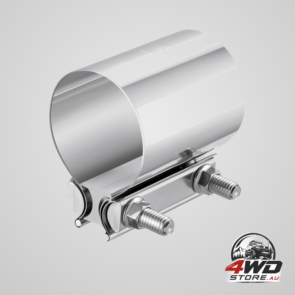 2.5 inch exhaust clamp, butt joint band clamp sleeve coupler, stainless steel