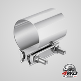 2.5 inch exhaust clamp, butt joint band clamp sleeve coupler, stainless steel