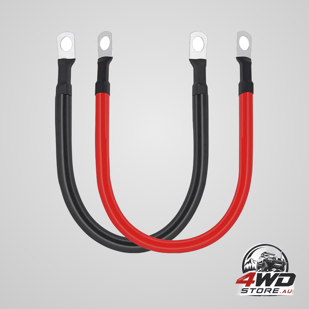 2 AWG pure copper battery inverter cable with 5/16 inch lugs both ends, 1ft