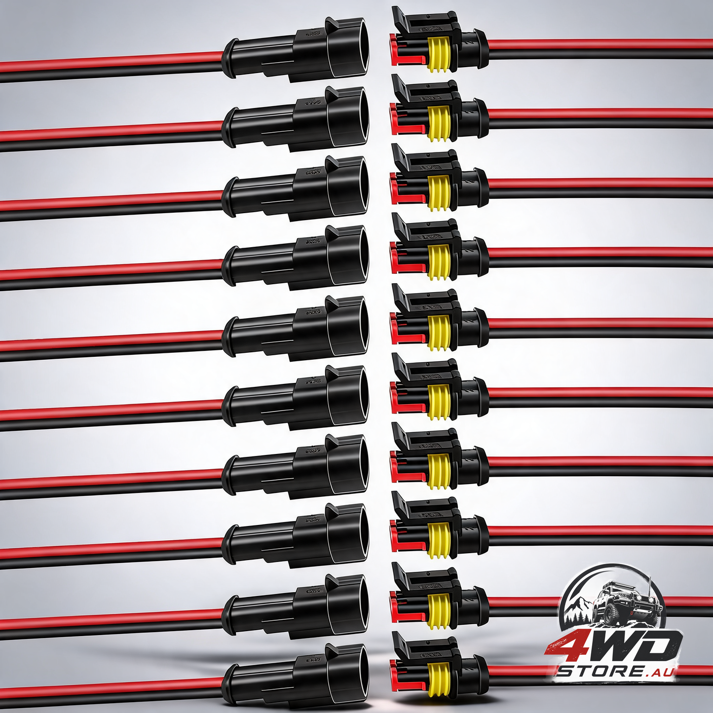 10 pack car waterproof electrical connectors, 2 pin 16 AWG 2 wire for automobiles and boats