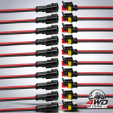 10 pack car waterproof electrical connectors, 2 pin 16 AWG 2 wire for automobiles and boats