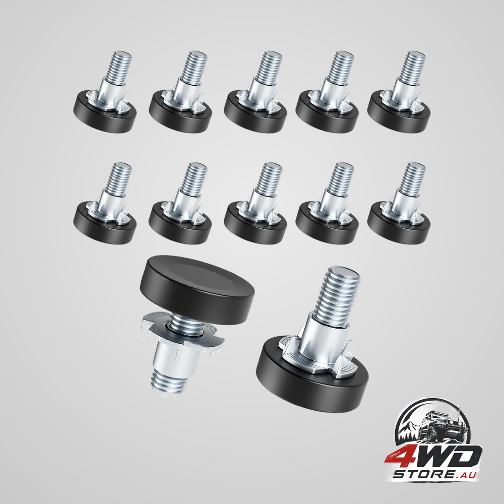 1/4 inch thread levelling feet, 12 pack adjustable furniture levellers with T-nuts