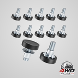 1/4 inch thread levelling feet, 12 pack adjustable furniture levellers with T-nuts