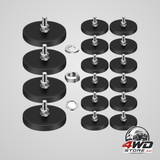 16 pack rubber coated neodymium magnets, 30lbs with M5 base for light bar and camera, 1.69 inch