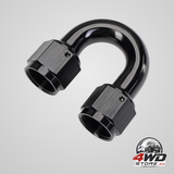 6AN female to 6AN female 180 degree swivel coupler union fitting, aluminium, black