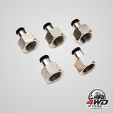 3/8 NPT air line fittings, 1/4 inch OD tubing push connect pneumatic fittings, 5 pack