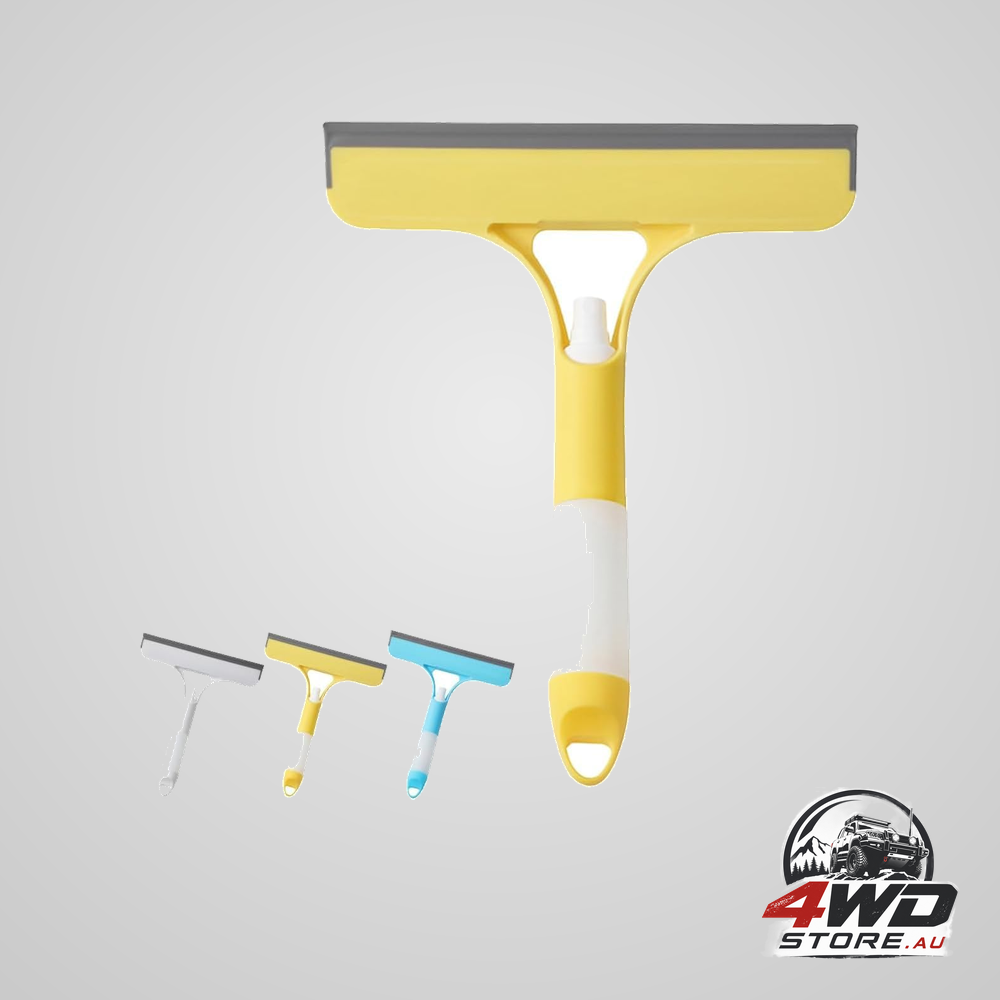 3-in-1 window wiper with spray, squeegee, washer and microfiber cleaner for windows and cars