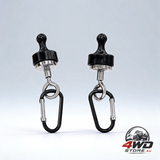Black multifunctional camping hooks with carabiner, no installation required, 2 pack