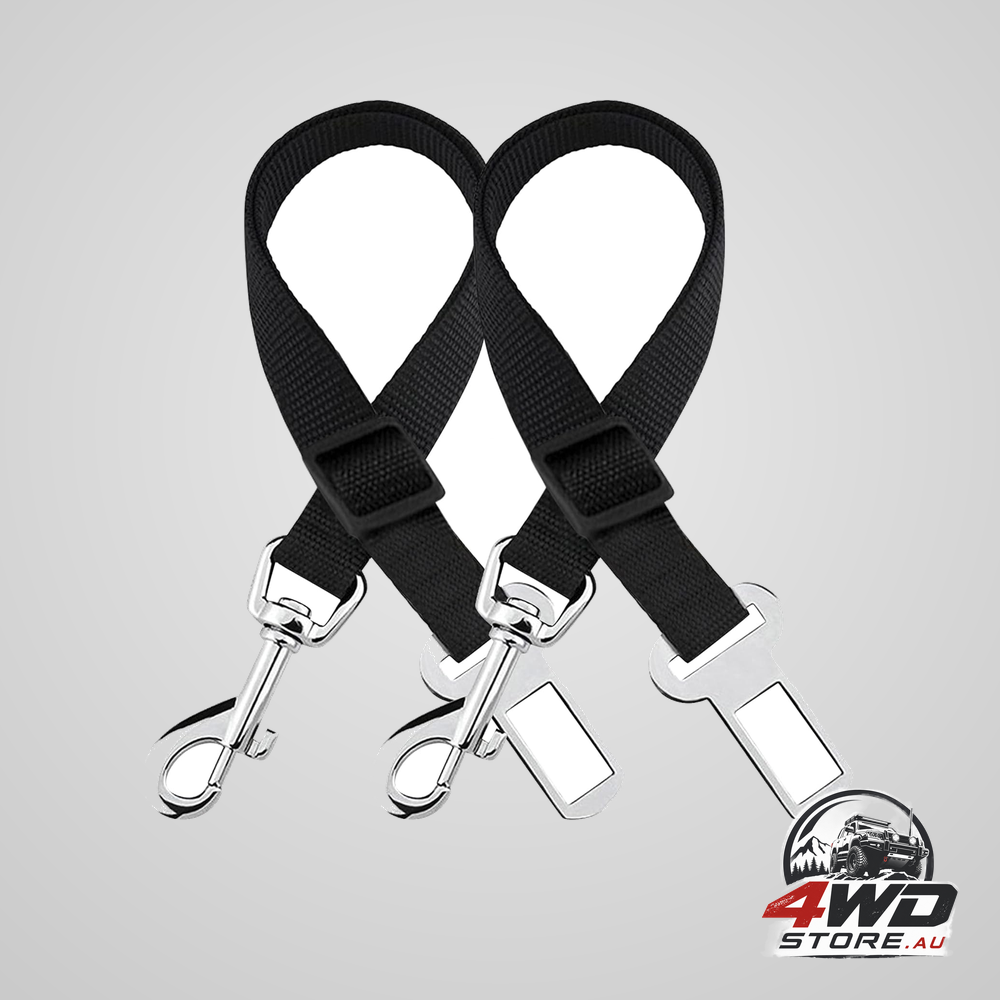 Adjustable nylon pet car harness with extension strap and clip, universal for dogs and cats
