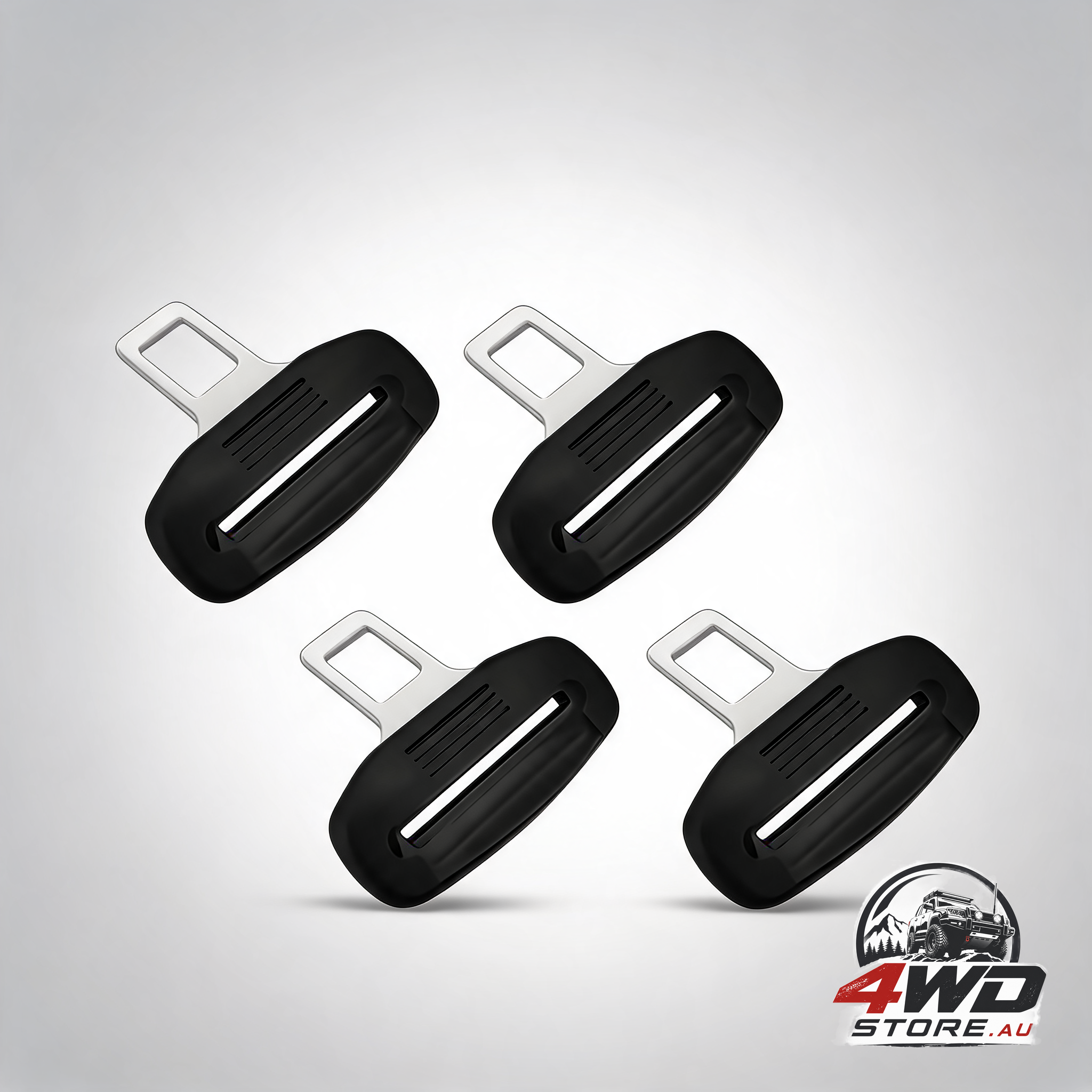 Seatbelt alarm stopper clips, car seatbelt buckle clips, 4 pack, black