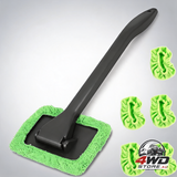 Window squeegee car cleaning tool with 5 reusable towels, windshield washer