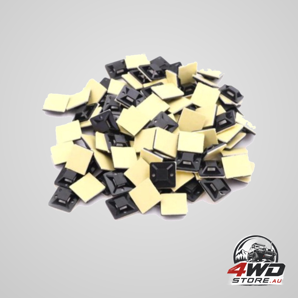 Self-adhesive cable tie saddle bases, 50 pieces, 20x20mm