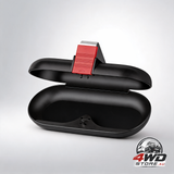 Car sun visor glasses case, multifunctional storage box with mounting clip, black