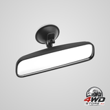 Car interior rearview mirror with suction cup, adjustable to reduce blind spots, black
